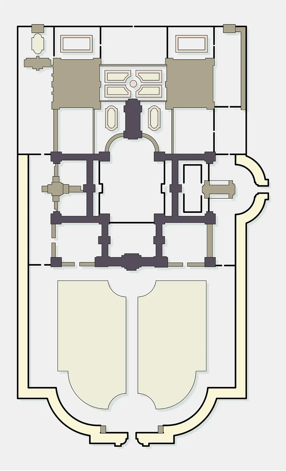 École militaire : plan selon le projet d'Ange Jacques Gabriel en 1751