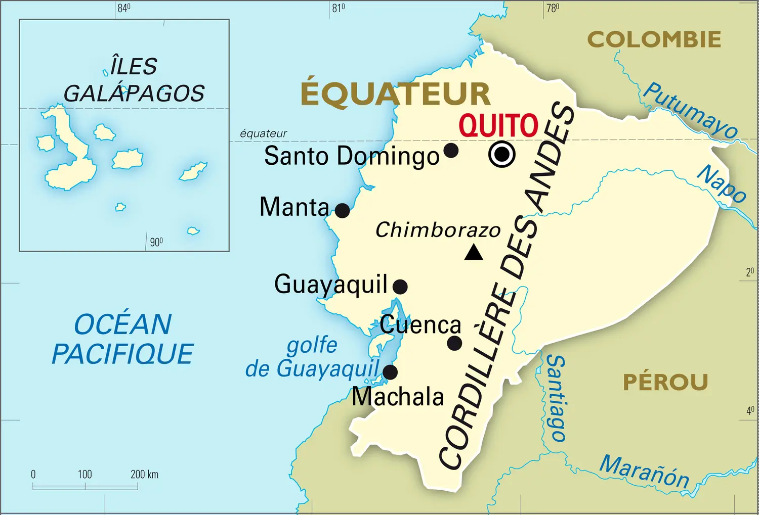 Équateur : carte générale