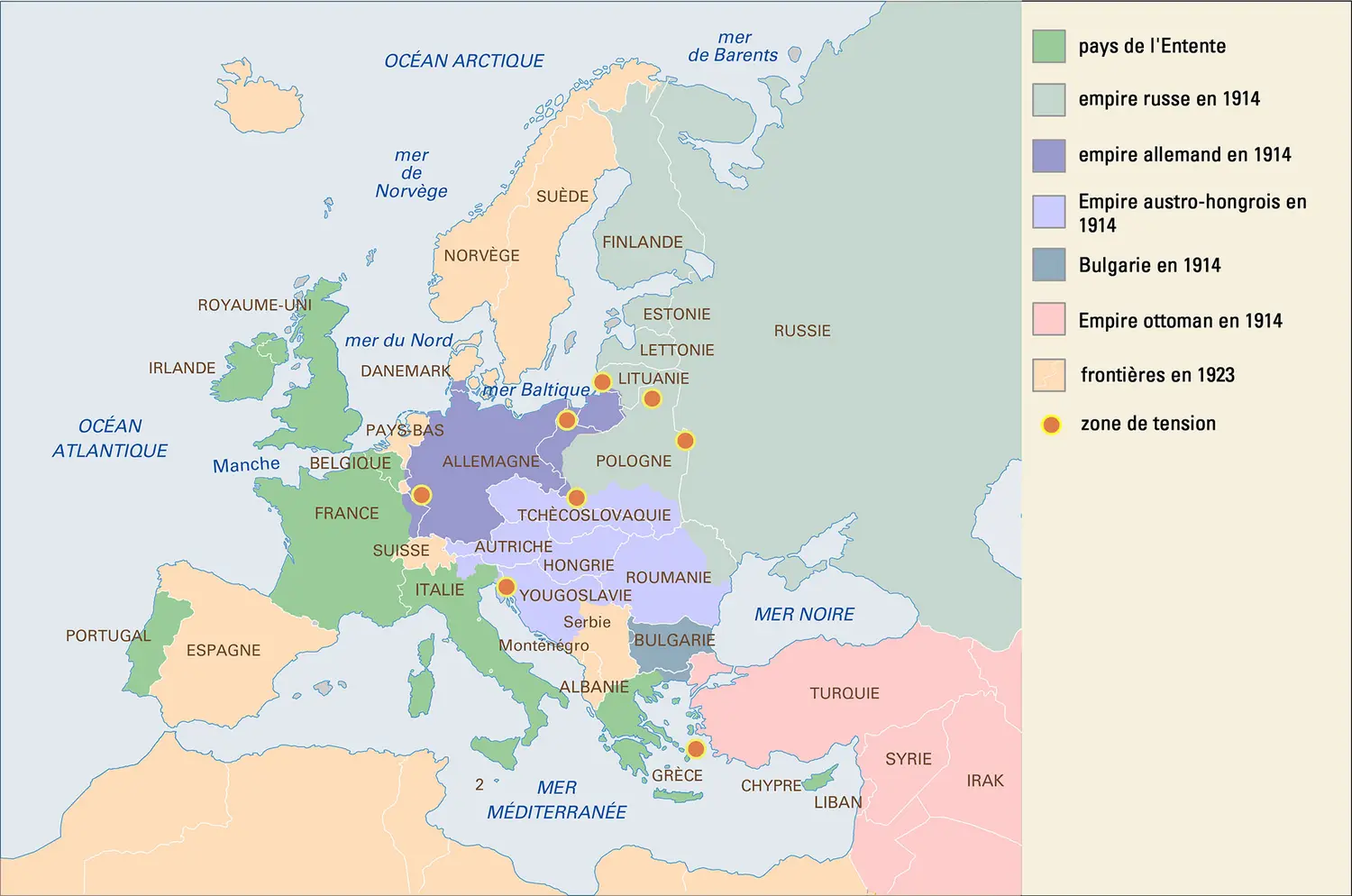 Redécoupage de l’Europe après 1918 - vue 1