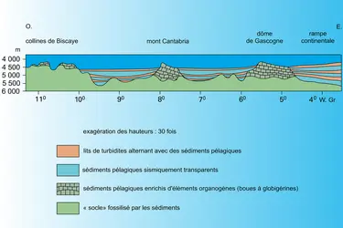Golfe de Gascogne : coupe synthétique - crédits : Encyclopædia Universalis France
