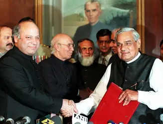 Déclaration de Lahore, 20 février 1999 - crédits : Saeed Khan/ AFP