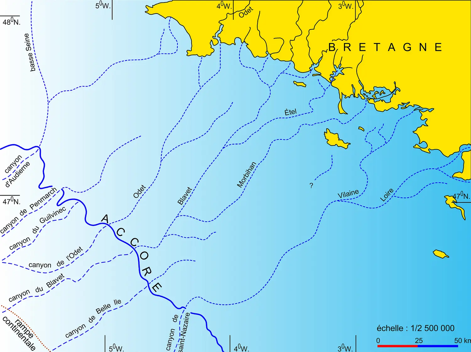 Golfe de Gascogne : réseau fluviatile