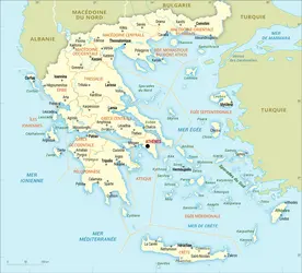 Grèce : carte administrative - crédits : Encyclopædia Universalis France