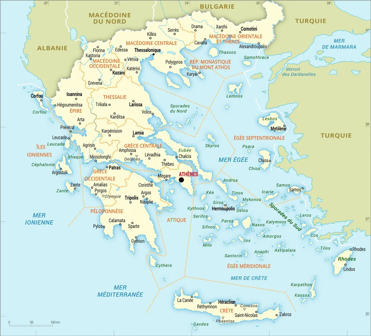 Grèce : carte administrative