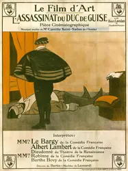 <em>L’Assassinat du duc de Guise</em>, C. Le Bargy et A. Calmettes - crédits : Affiche de Maxime Desthomas, 1908 - Collection Fondation Pathé