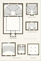 Grèce antique : plan de salles d'assemblée - crédits : Encyclopædia Universalis France