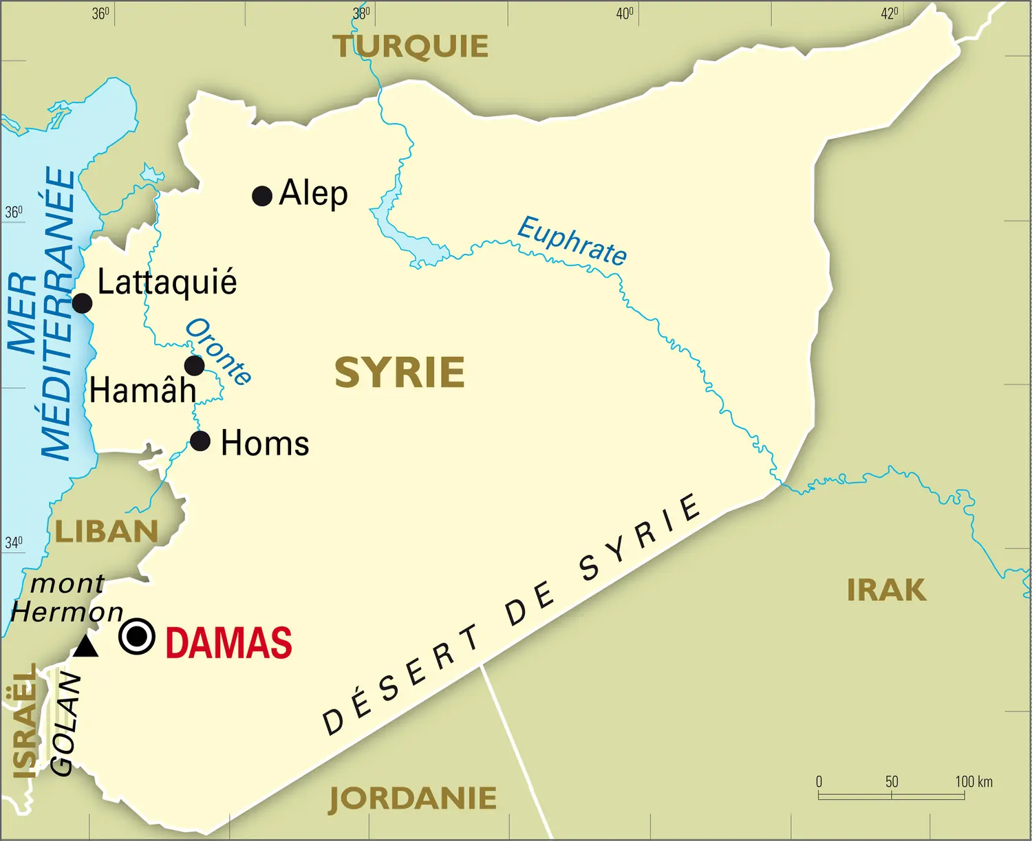 Syrie : carte générale