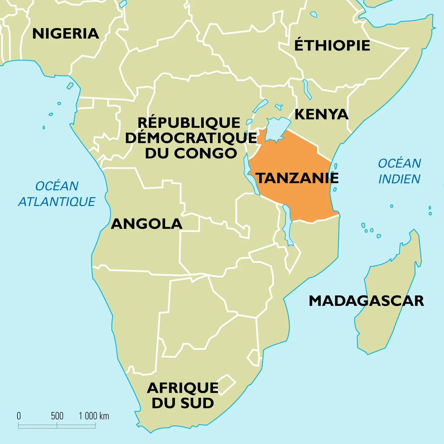 Tanzanie : carte de situation