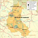 Champagne-Ardenne : carte administrative&nbsp;avant réforme - crédits : Encyclopædia Universalis France