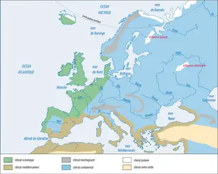 Les climats en Europe - crédits : Encyclopædia Universalis France