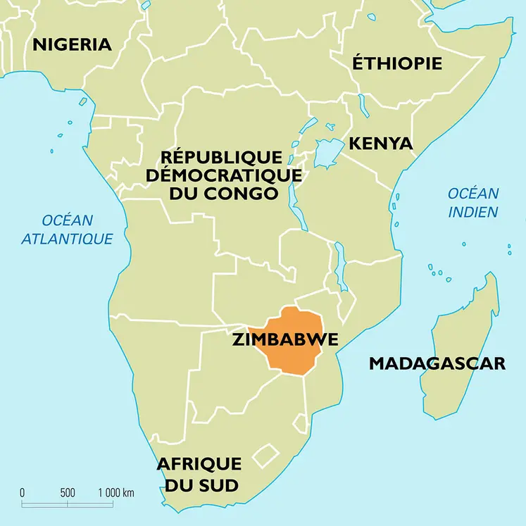 Zimbabwe : carte de situation