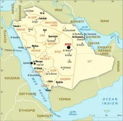 Arabie Saoudite : carte administrative - crédits : Encyclopædia Universalis France