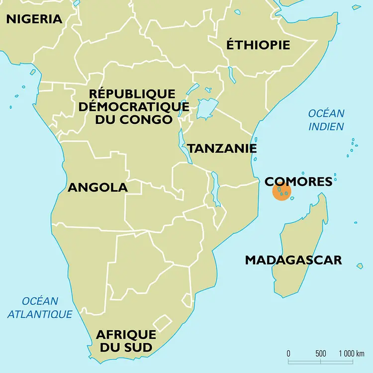 Comores : carte de situation