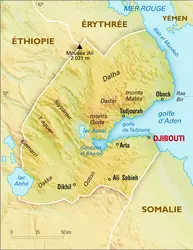 Djibouti : carte physique - crédits : Encyclopædia Universalis France