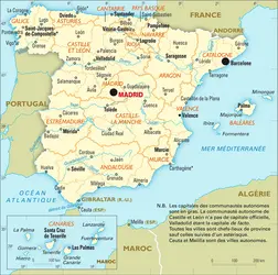 Espagne : carte administrative - crédits : Encyclopædia Universalis France