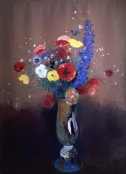 <it>Fleurs dans un vase à long col</it>, O. Redon - crédits : Peter Willi/  Bridgeman Images 