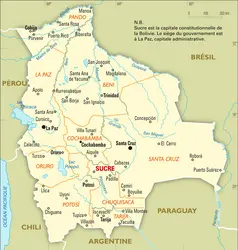 Bolivie : carte administrative - crédits : Encyclopædia Universalis France