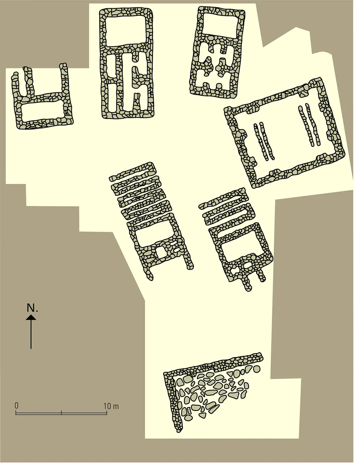 Village néolithique de «Cayonu» (Anatolie du Sud-Est) : plans de maisons