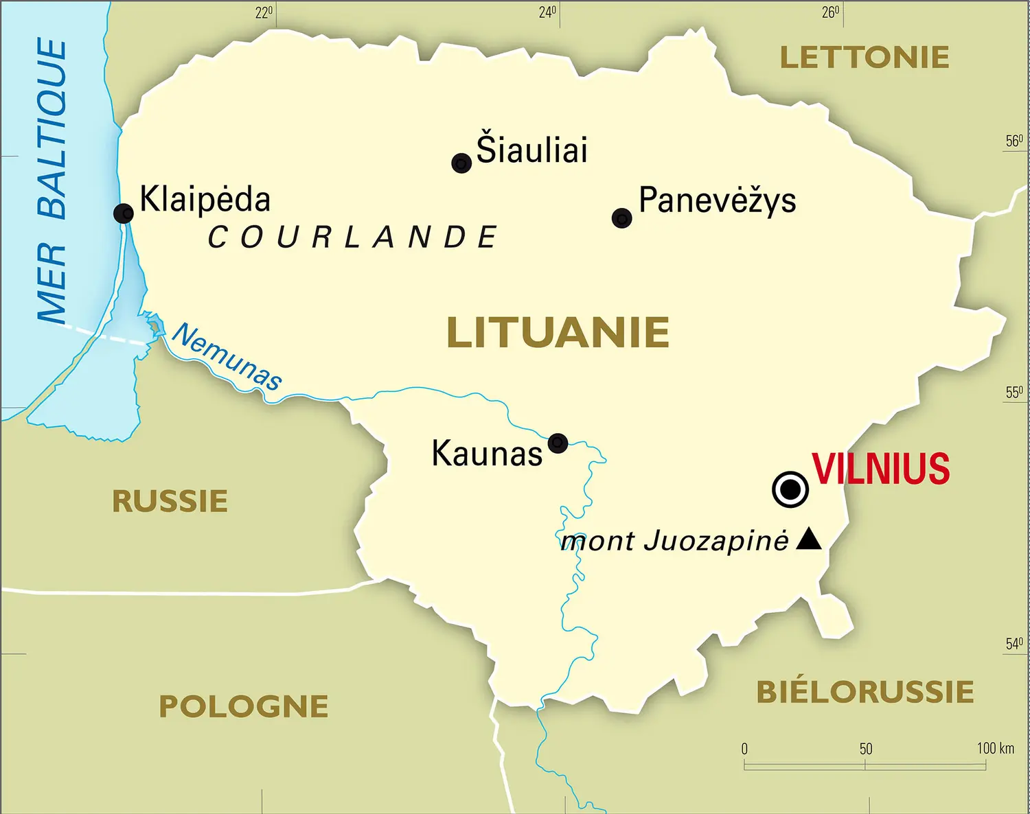 Lituanie : carte générale