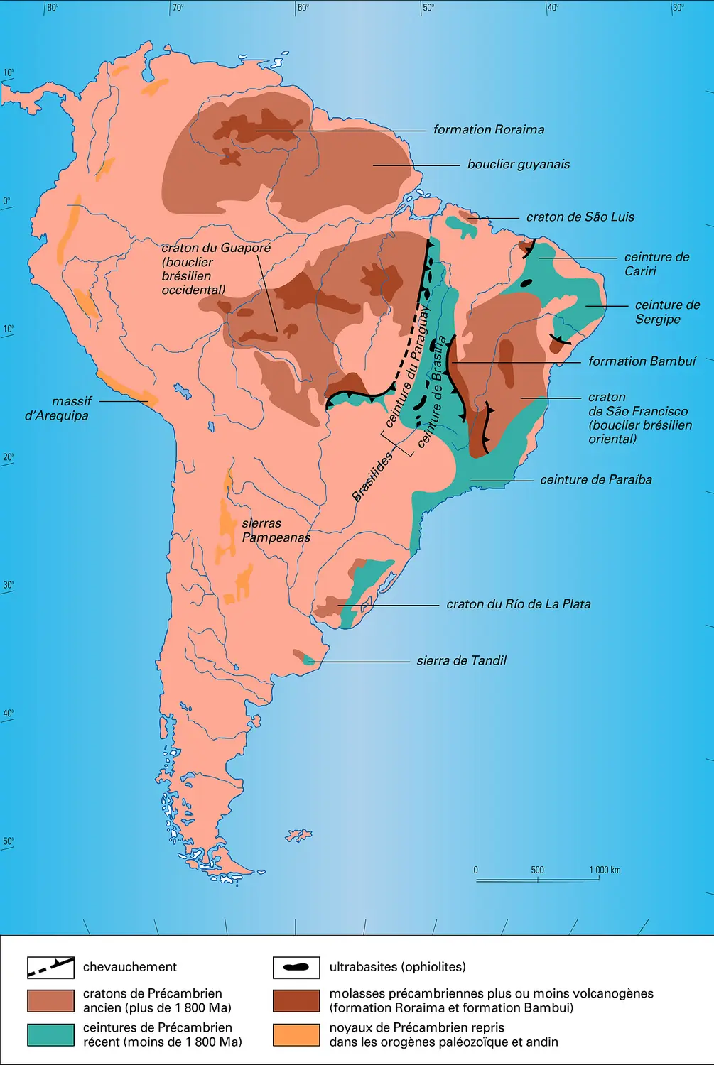 Amérique du Sud au Précambrien