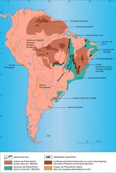 Amérique du Sud au Précambrien - crédits : Encyclopædia Universalis France