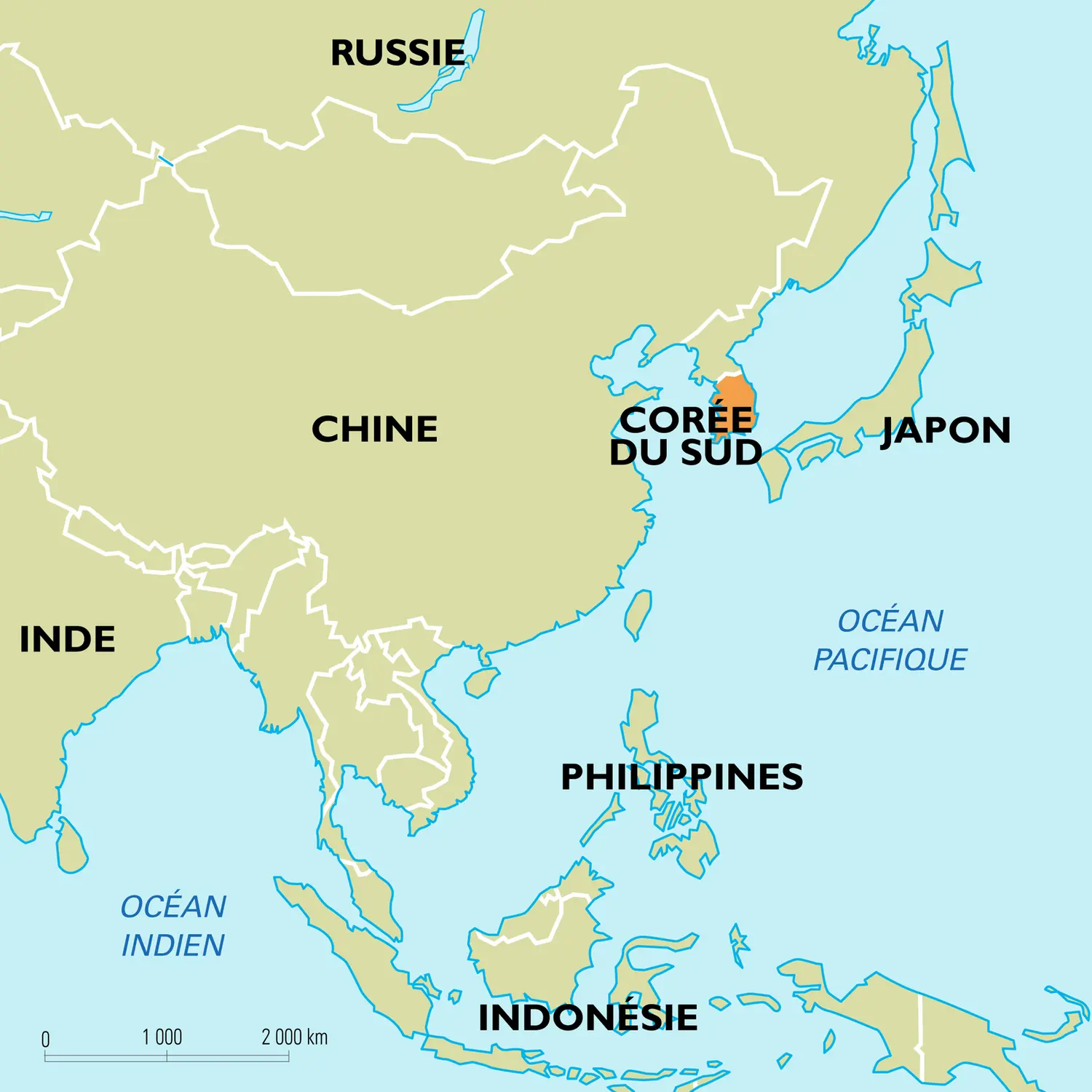 Corée du Sud : carte de situation
