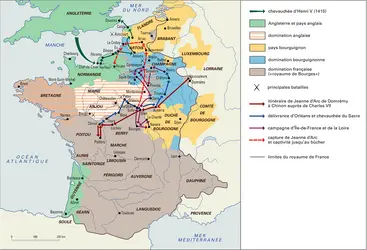 Guerre de Cent Ans, 1415-1431 - crédits : Encyclopædia Universalis France