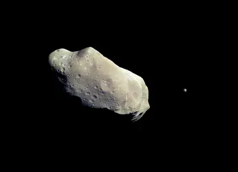 Astéroïde Ida et son satellite Dactyle - crédits : Courtesy NASA / Jet Propulsion Laboratory