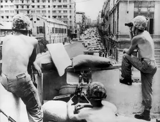 Marines américains dans les rues de Beyrouth (Liban), en juillet 1958 - crédits : Keystone/ Hulton Archive/ Getty Images