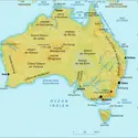 Australie : carte physique - crédits : Encyclopædia Universalis France