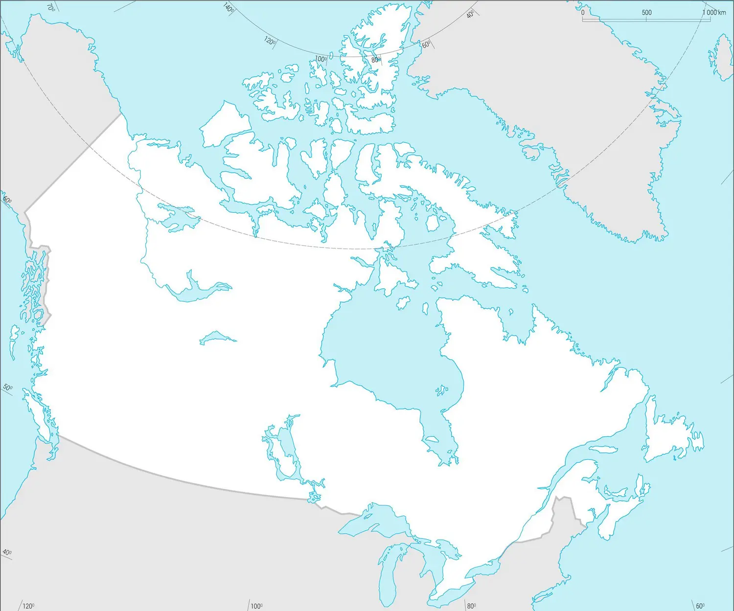 Canada : carte vierge