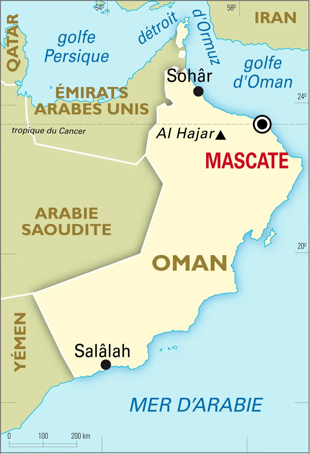 Oman : carte générale