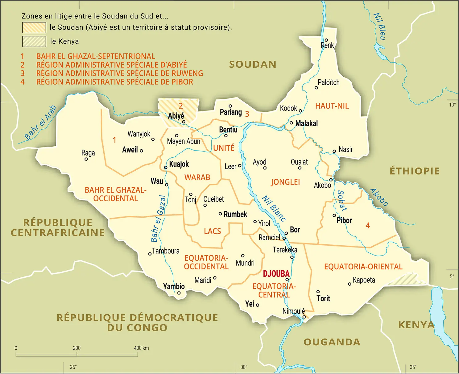 Soudan du Sud : carte administrative