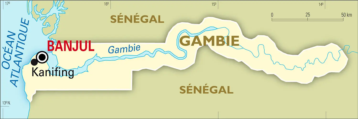 Gambie : carte générale
