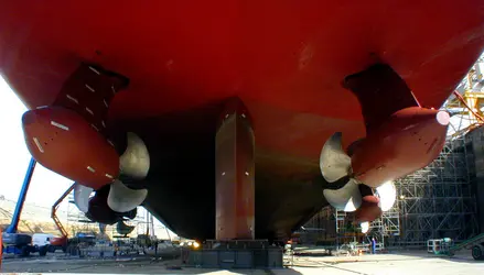 Système de propulsion du <it>Queen Mary 2</it> - crédits : B. Boger/ Aker Yards France