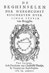 Frontispice du traité <em>De Beghinselen der Weeghconst</em> (1586) de Simon Stevin - crédits : Granger/ Shutterstock.com