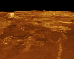 Vénus : Eistla Regio - crédits : Courtesy NASA / Jet Propulsion Laboratory