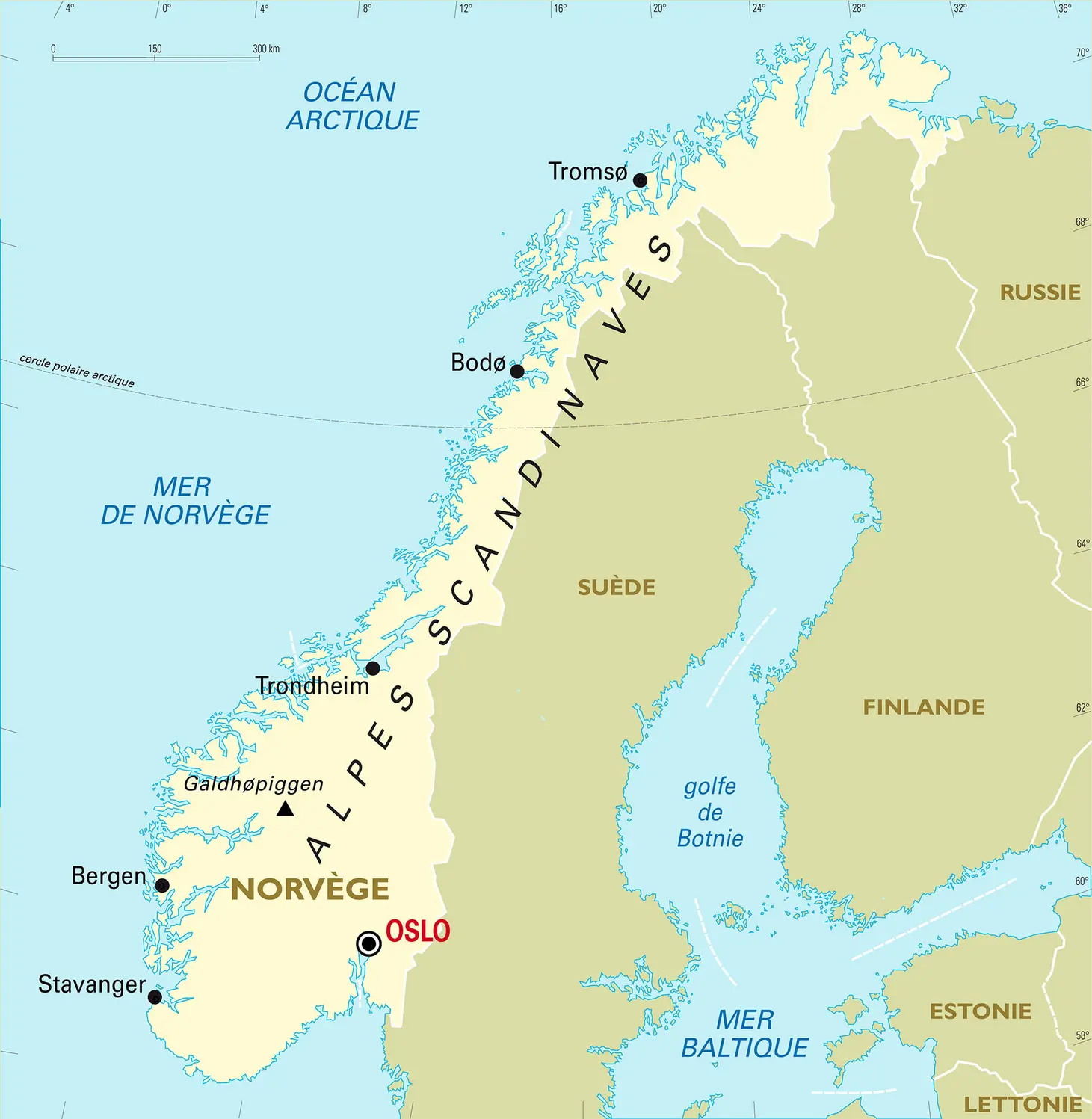 Norvège : carte générale