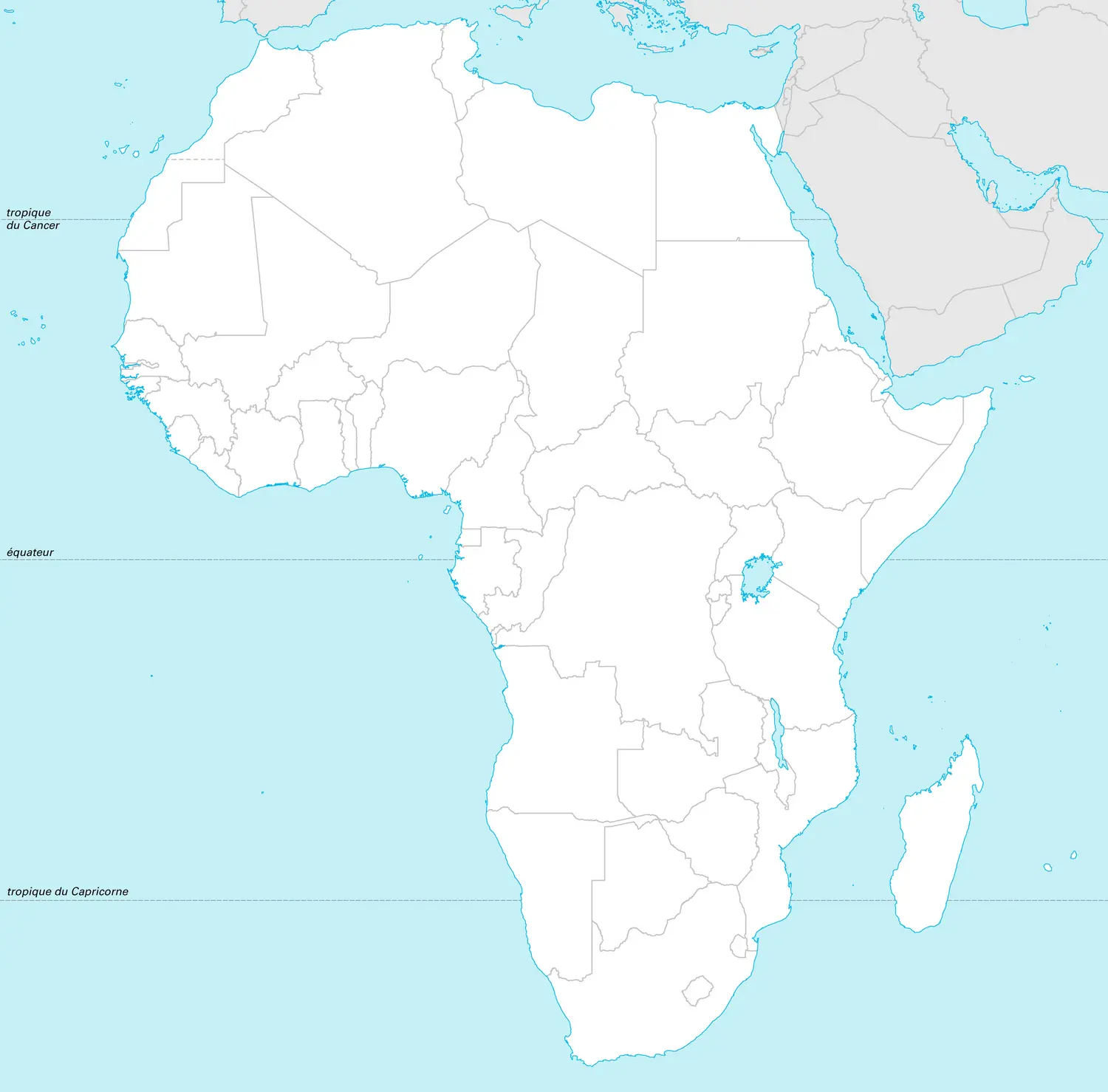 Afrique : carte politique vierge