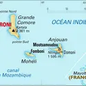 Comores : carte physique - crédits : Encyclopædia Universalis France