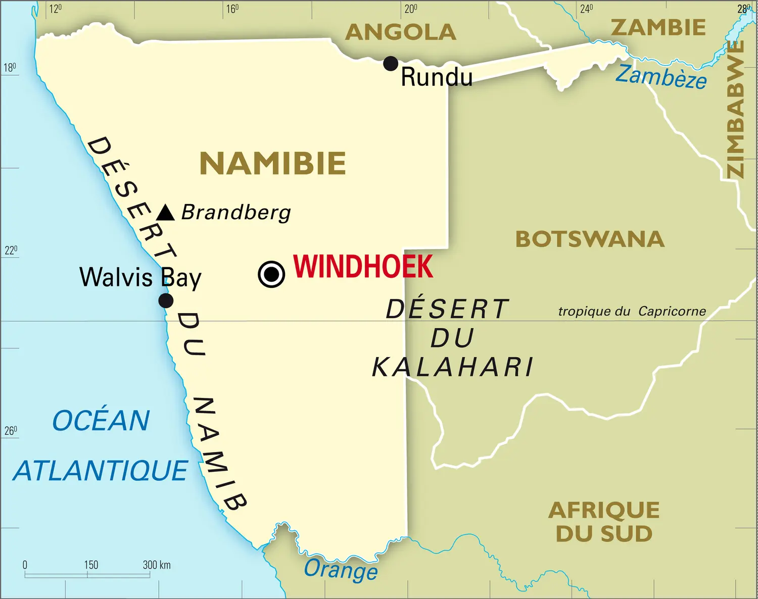 Namibie : carte générale