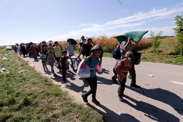 Migrants syriens en Croatie, 2015 - crédits : Antonio Bat/ EPA