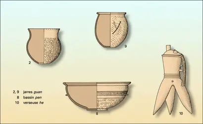 Formes céramiques de la culture d'Erlitou, Chine (2) - crédits : Encyclopædia Universalis France