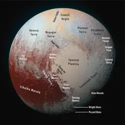 Pluton vue par New Horizons - crédits : NASA/ Johns Hopkins University Applied Physics Laboratory/ Southwest Research Institute