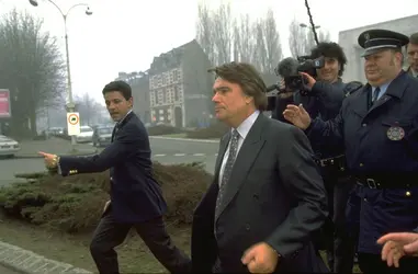 Bernard Tapie lors du procès Testut en 1996 - crédits : Antoine Gyori/ Sygma/ Getty Images