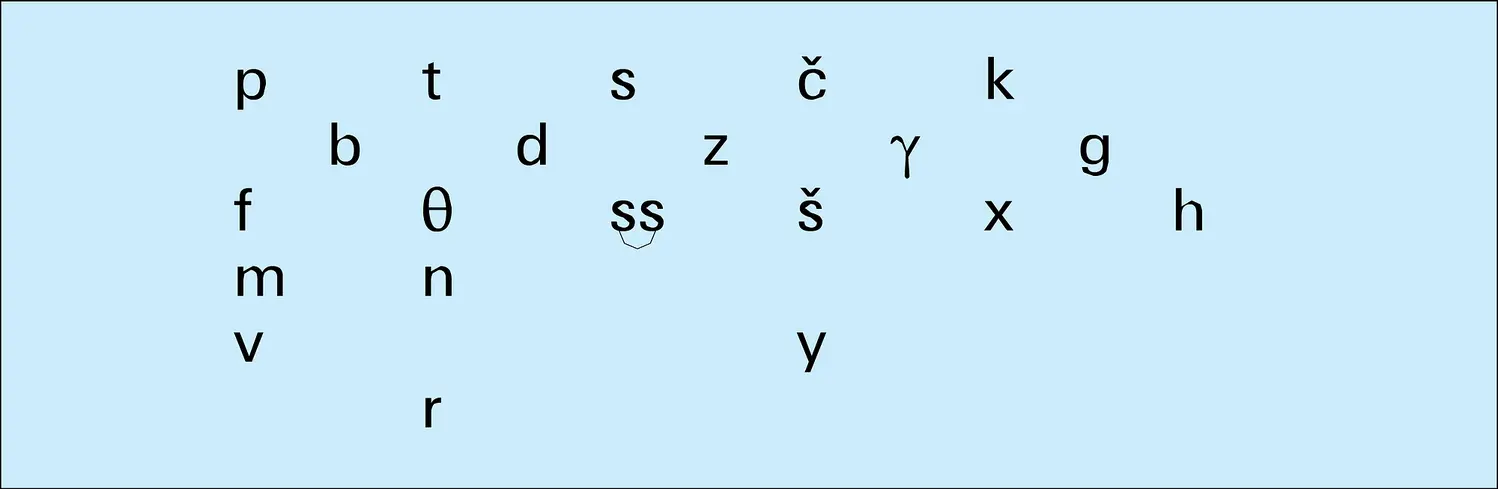 Système consonantique du vieux perse