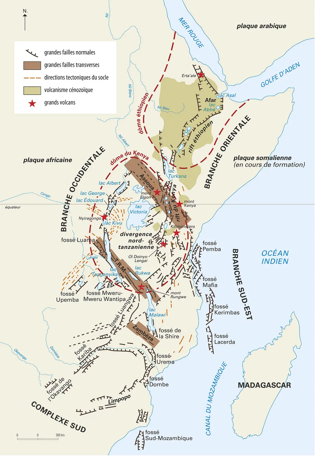 Schéma structural du système de rift est-africain