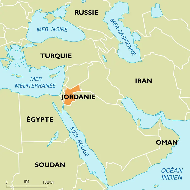 Jordanie : carte de situation