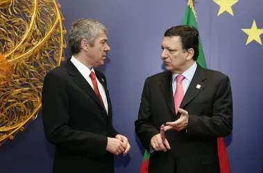 José Socrates et José Manuel Durão Barroso, 2007 - crédits : Commission européenne