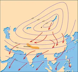 Mousson d’hiver asiatique - crédits : Encyclopædia Universalis France